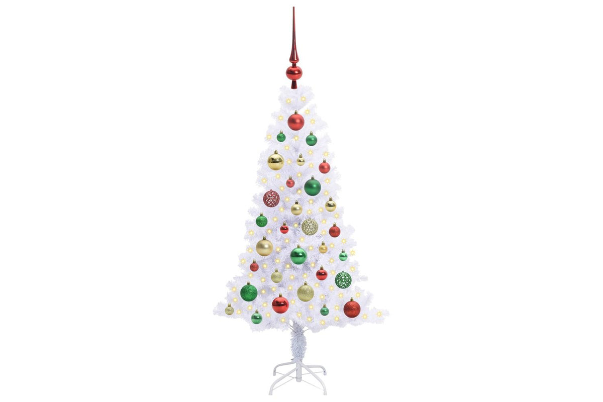 Vidaxl Artificial Christmas Tree With Stand White 120 Cm Pvc And Steel-3