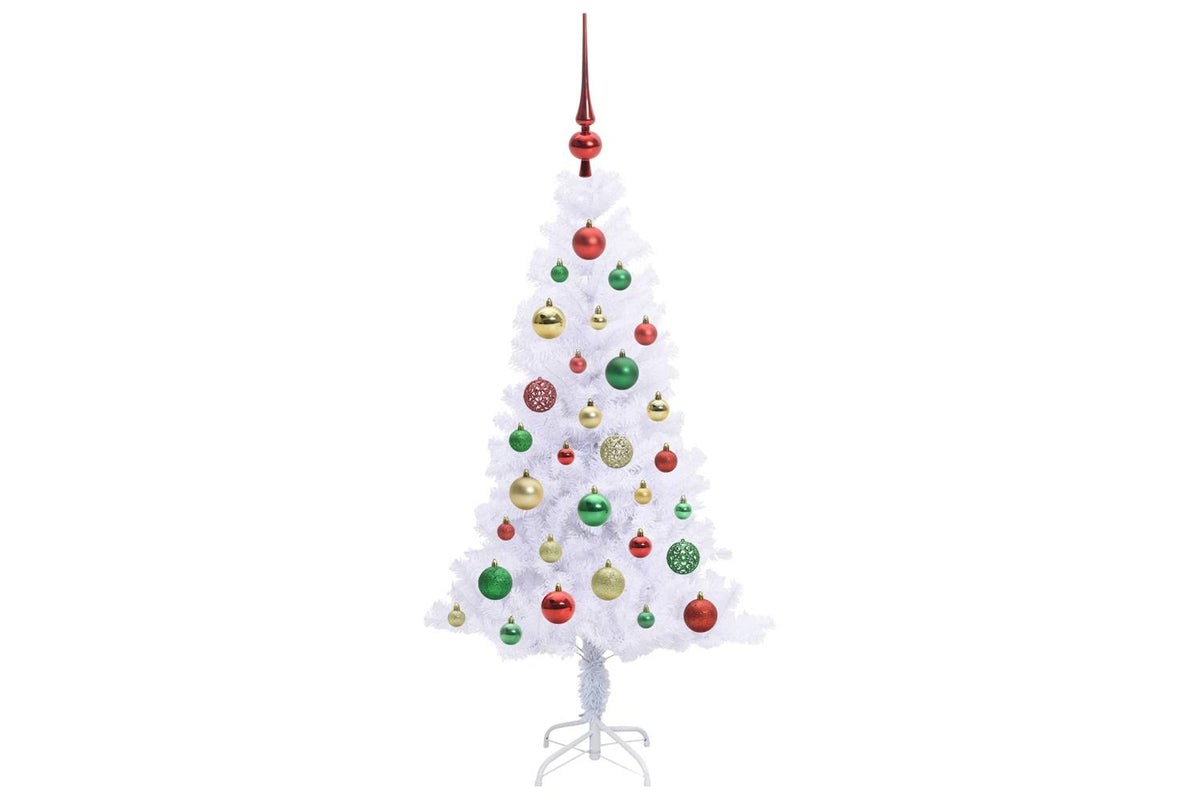 Vidaxl Artificial Christmas Tree With Stand White 120 Cm Pvc And Steel-5