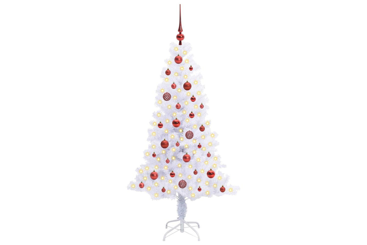 Vidaxl Artificial Christmas Tree With Stand White 150 Cm Pvc And Steel-3