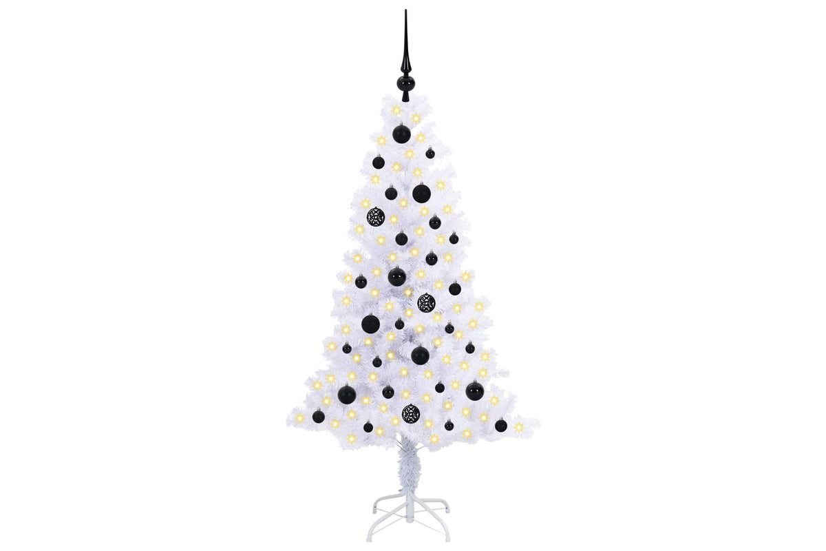 Vidaxl Artificial Christmas Tree With Stand White 150 Cm Pvc And Steel-3