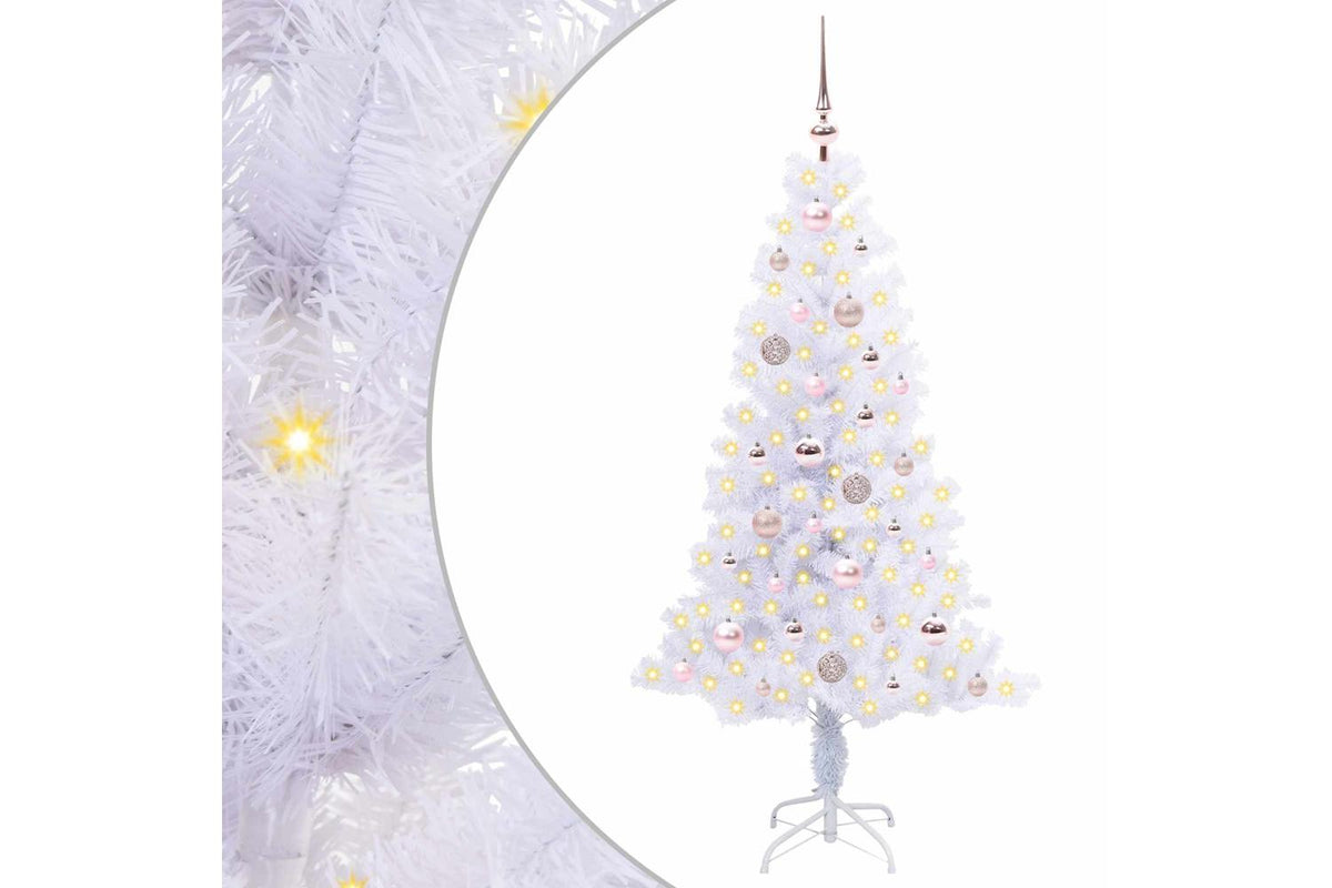Vidaxl Artificial Christmas Tree With Stand White 150 Cm Pvc And Steel-2
