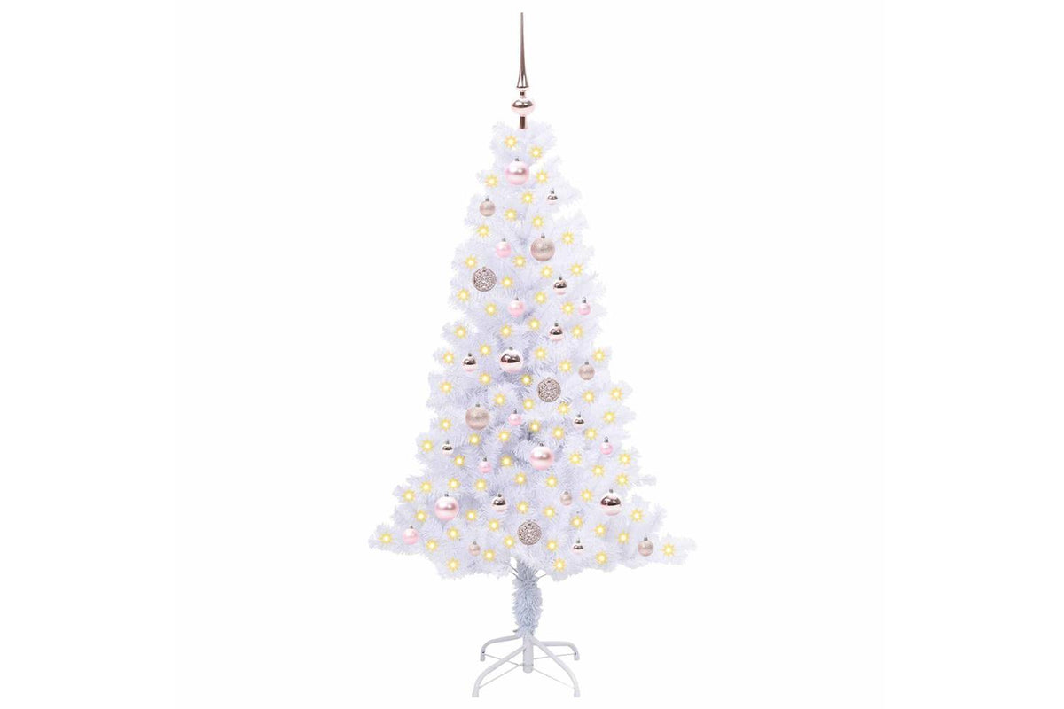 Vidaxl Artificial Christmas Tree With Stand White 150 Cm Pvc And Steel-3