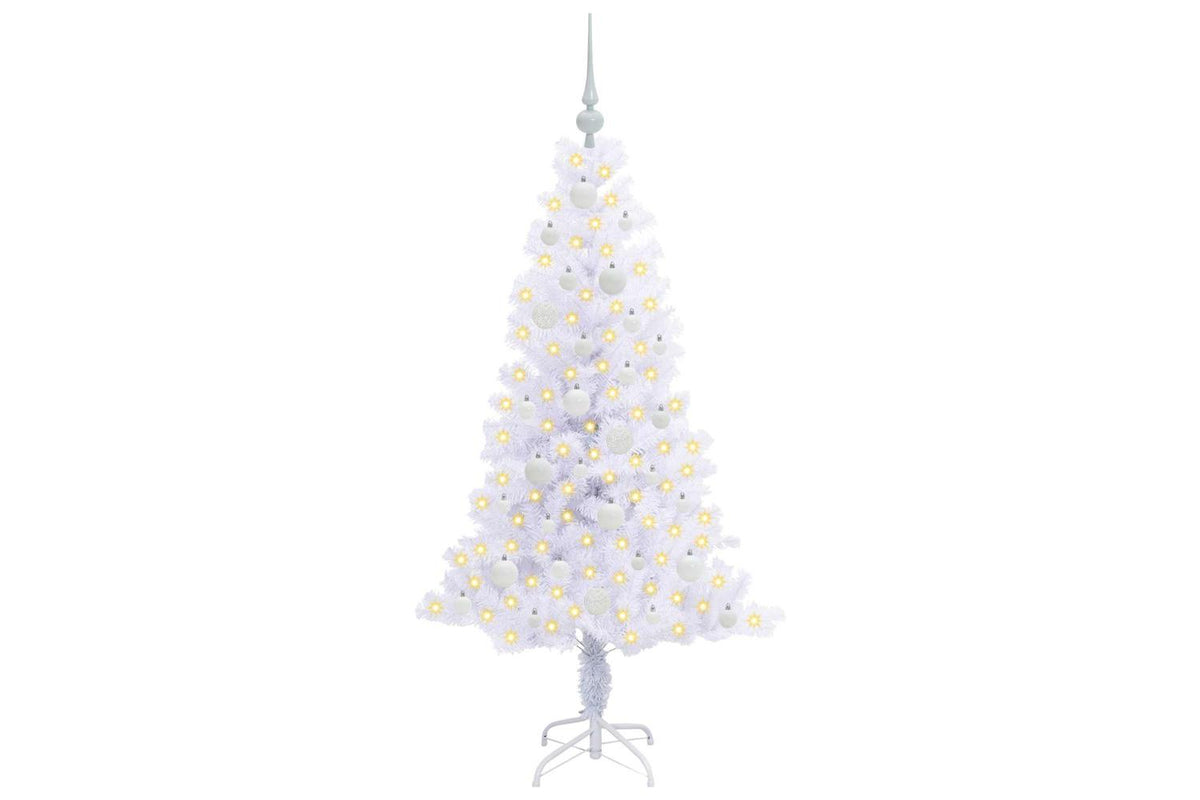 Vidaxl Artificial Christmas Tree With Stand White 150 Cm Pvc And Steel-3