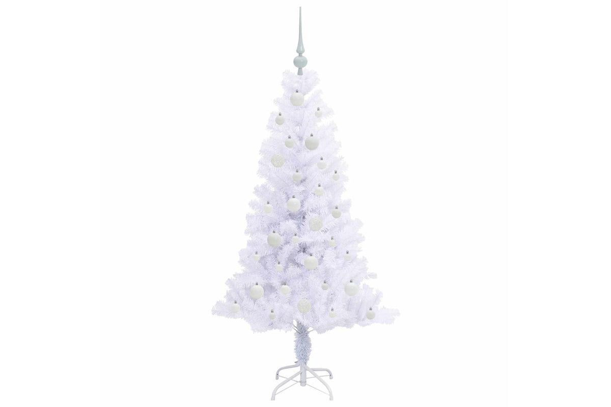 Vidaxl Artificial Christmas Tree With Stand White 150 Cm Pvc And Steel-4