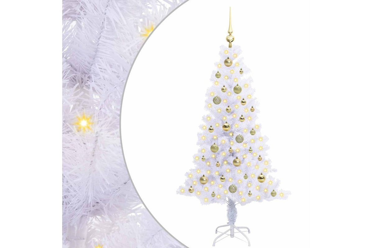Vidaxl Artificial Christmas Tree With Stand White 150 Cm Pvc And Steel-2