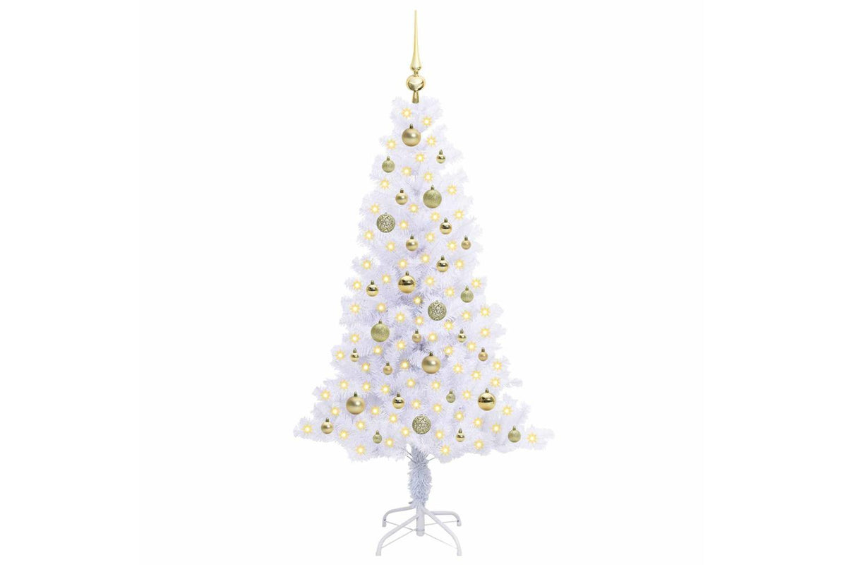 Vidaxl Artificial Christmas Tree With Stand White 150 Cm Pvc And Steel-3