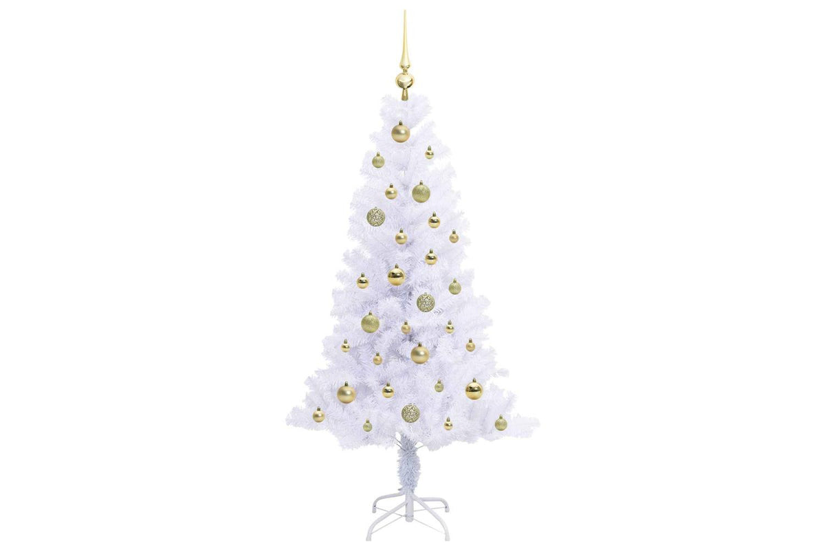 Vidaxl Artificial Christmas Tree With Stand White 150 Cm Pvc And Steel-4