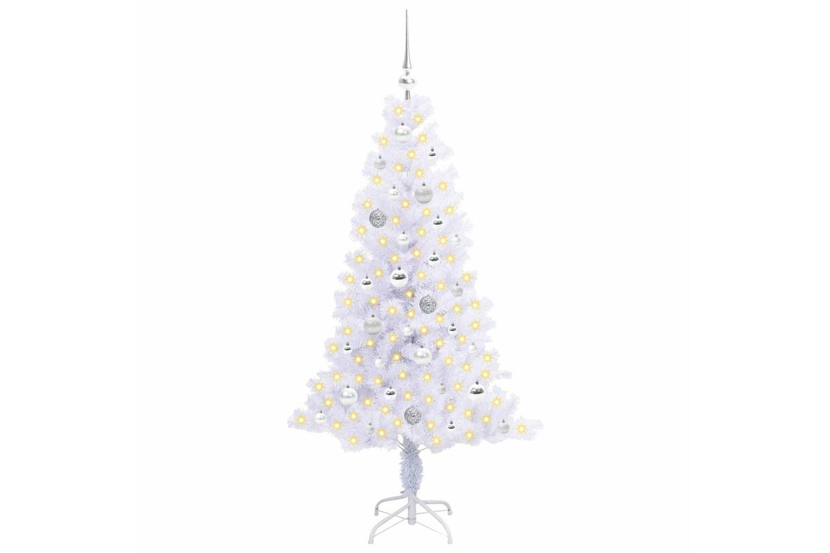 Vidaxl Artificial Christmas Tree With Stand White 150 Cm Pvc And Steel-3