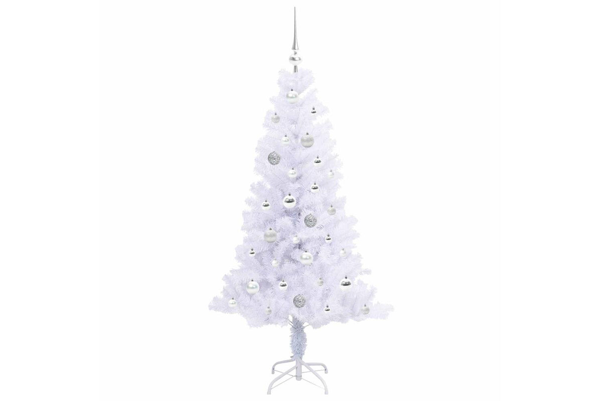 Vidaxl Artificial Christmas Tree With Stand White 150 Cm Pvc And Steel-4