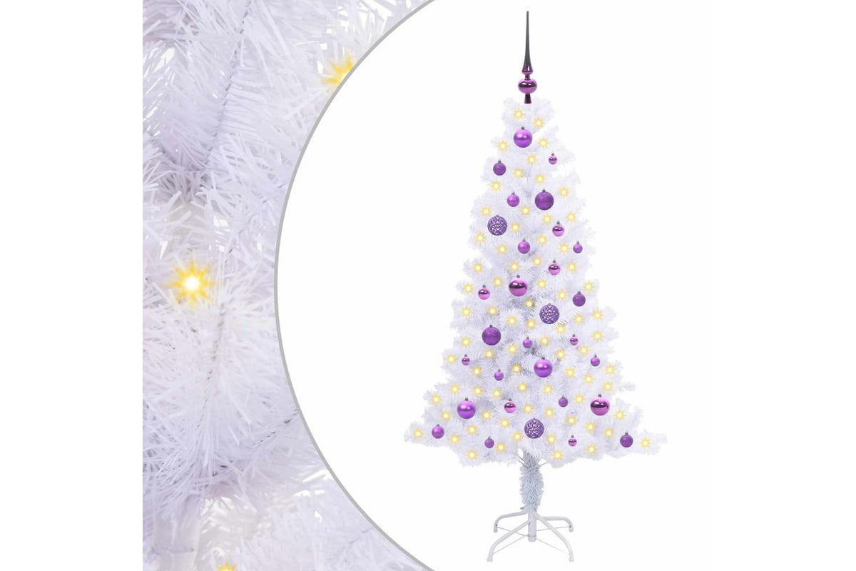Vidaxl Artificial Christmas Tree With Stand White 150 Cm Pvc And Steel-2