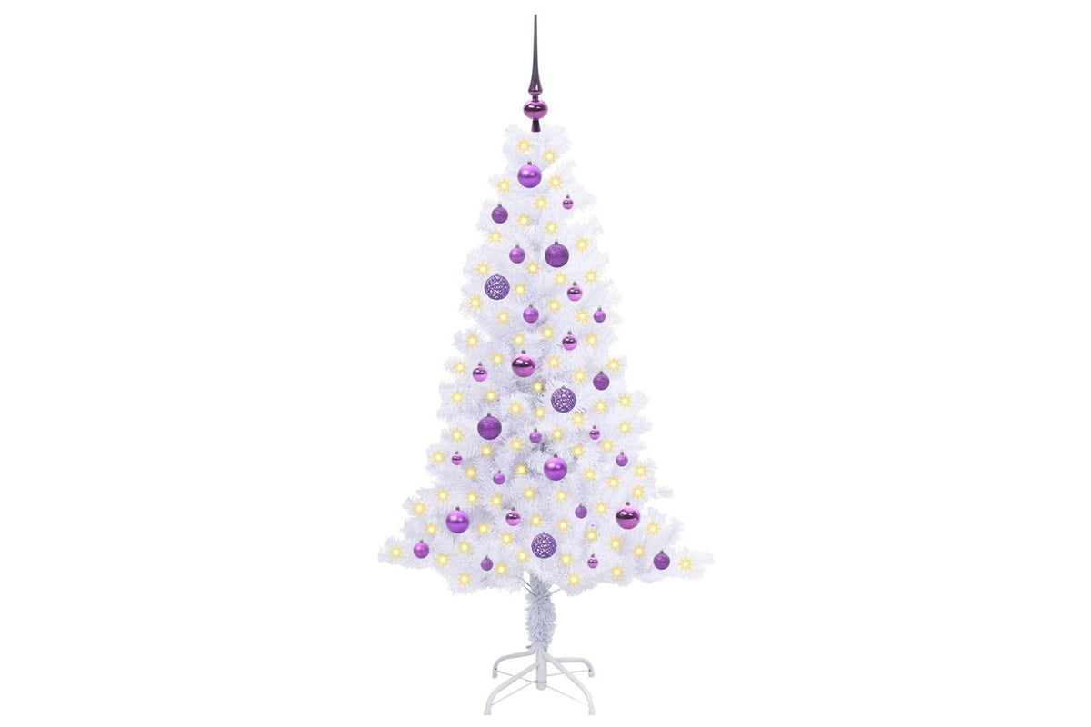 Vidaxl Artificial Christmas Tree With Stand White 150 Cm Pvc And Steel-3
