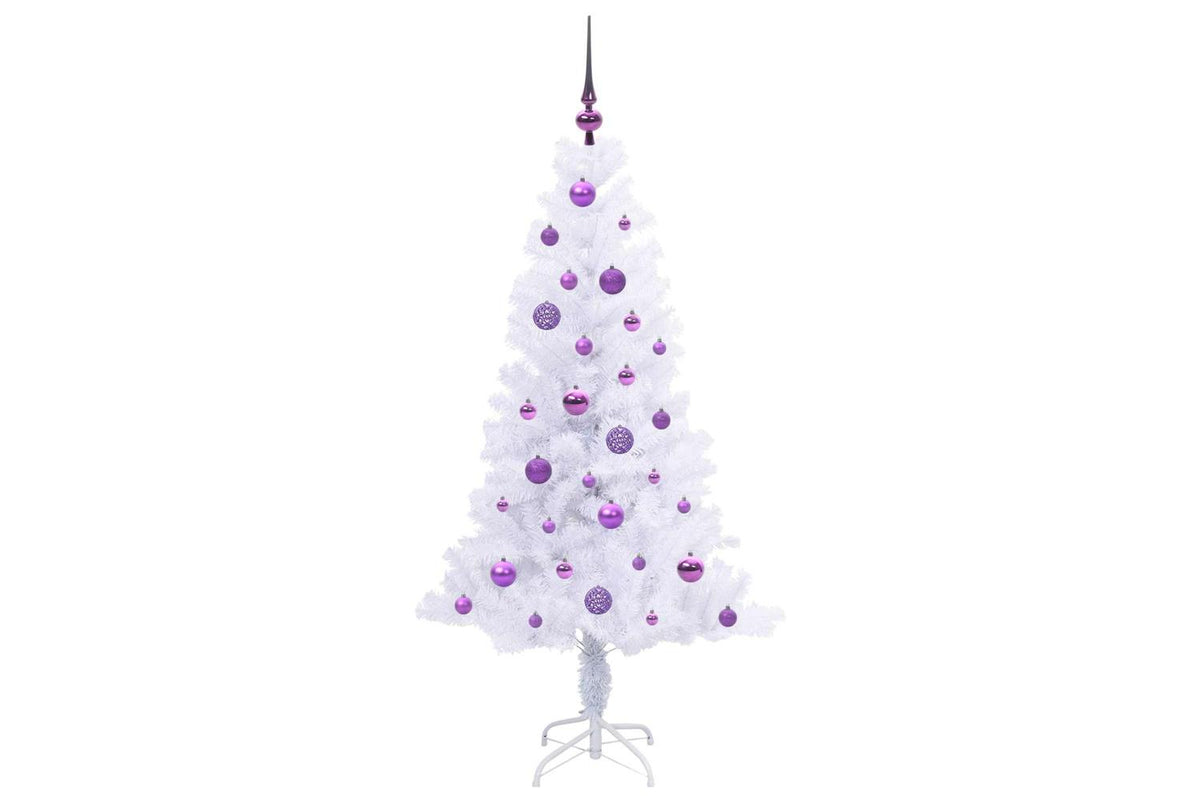 Vidaxl Artificial Christmas Tree With Stand White 150 Cm Pvc And Steel-4