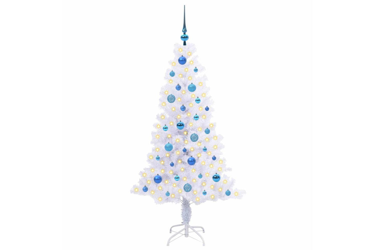 Vidaxl Artificial Christmas Tree With Stand White 150 Cm Pvc And Steel-3