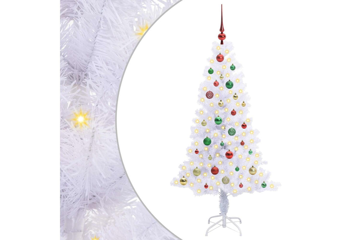 Vidaxl Artificial Christmas Tree With Stand White 150 Cm Pvc And Steel-2