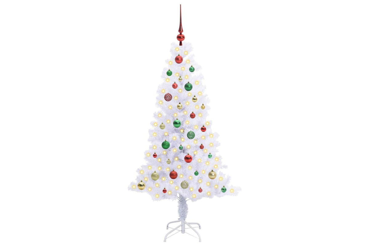 Vidaxl Artificial Christmas Tree With Stand White 150 Cm Pvc And Steel-3