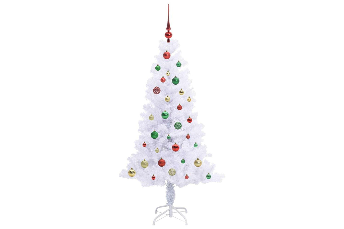 Vidaxl Artificial Christmas Tree With Stand White 150 Cm Pvc And Steel-5