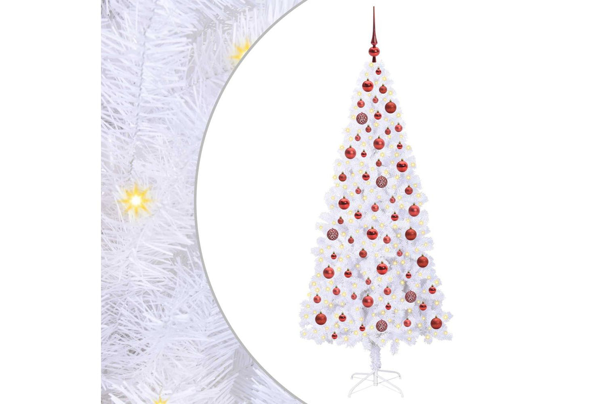 Vidaxl Artificial Christmas Tree With Stand White 180 Cm Pvc And Steel
