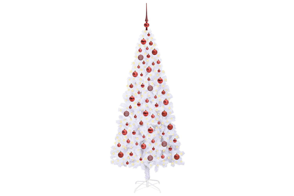 Vidaxl Artificial Christmas Tree With Stand White 180 Cm Pvc And Steel-3