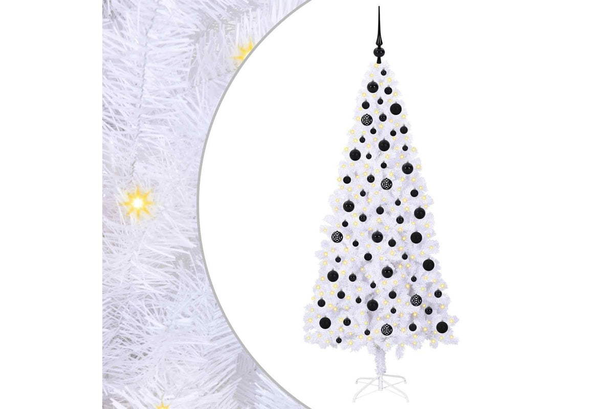 Vidaxl Artificial Christmas Tree With Stand White 180 Cm Pvc And Steel-2