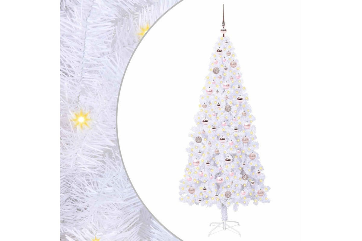 Vidaxl Artificial Christmas Tree With Stand White 180 Cm Pvc And Steel