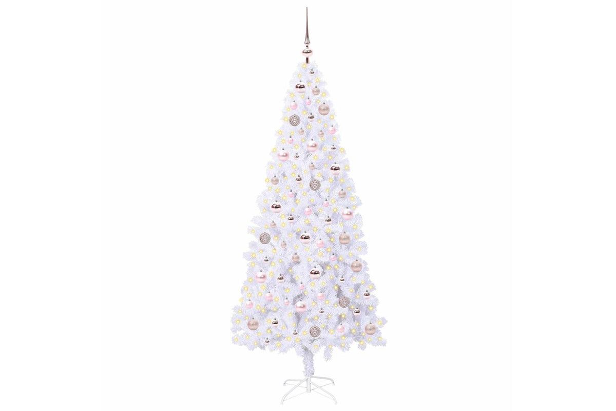 Vidaxl Artificial Christmas Tree With Stand White 180 Cm Pvc And Steel-3
