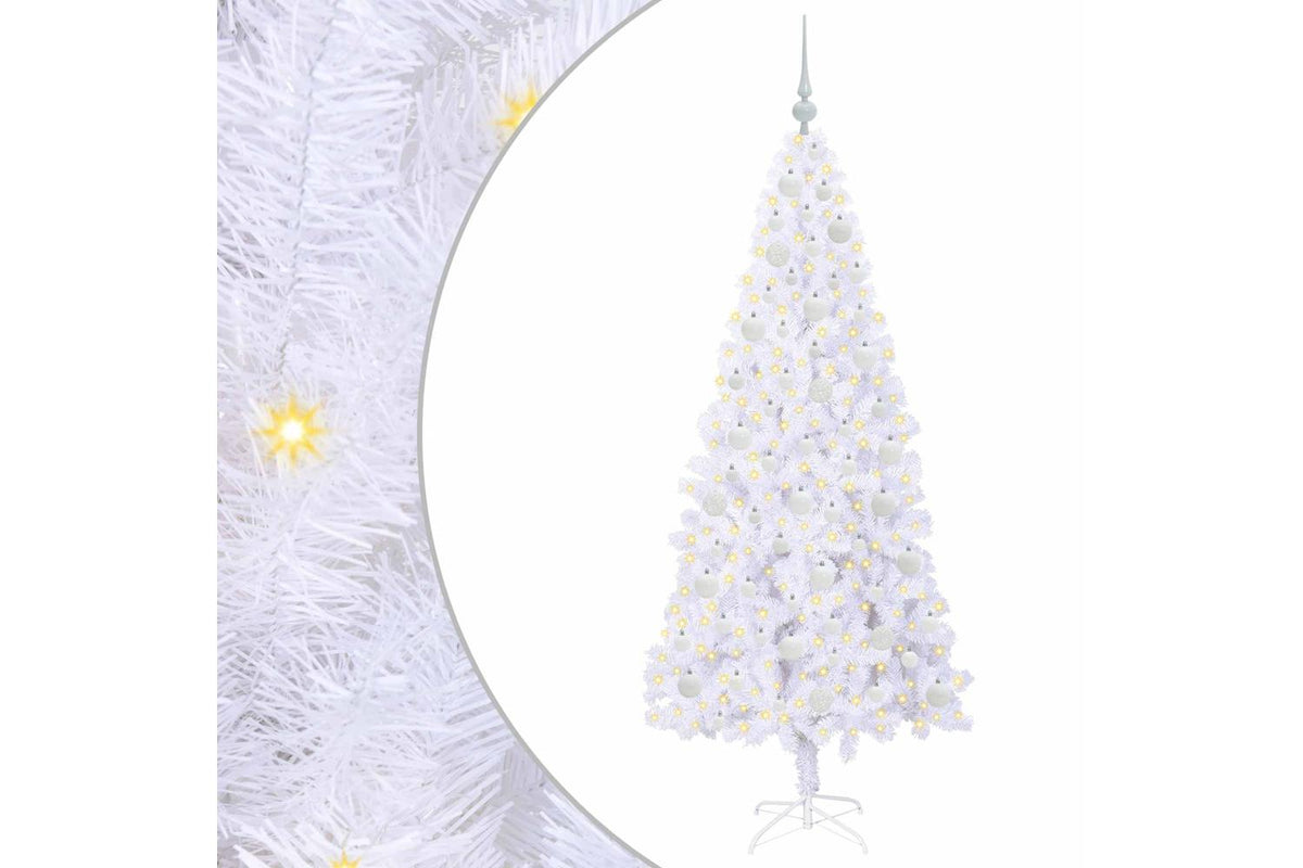 Vidaxl Artificial Christmas Tree With Stand White 180 Cm Pvc And Steel-2