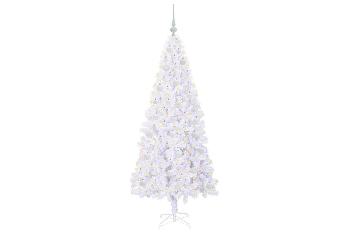 Vidaxl Artificial Christmas Tree With Stand White 180 Cm Pvc And Steel-3