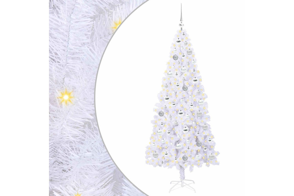 Vidaxl Artificial Christmas Tree With Stand White 180 Cm Pvc And Steel