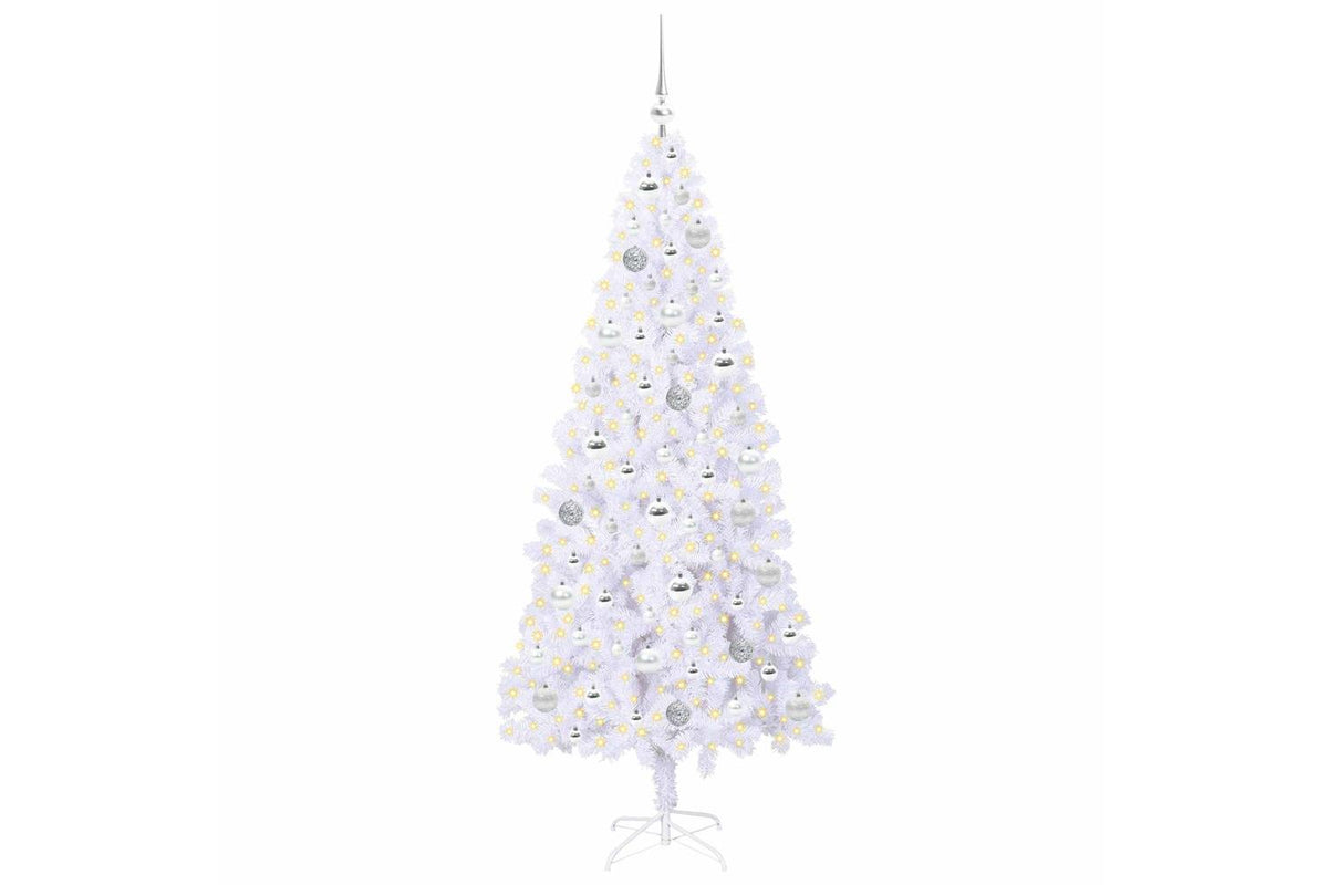 Vidaxl Artificial Christmas Tree With Stand White 180 Cm Pvc And Steel-3