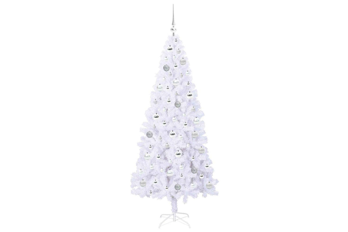 Vidaxl Artificial Christmas Tree With Stand White 180 Cm Pvc And Steel-4