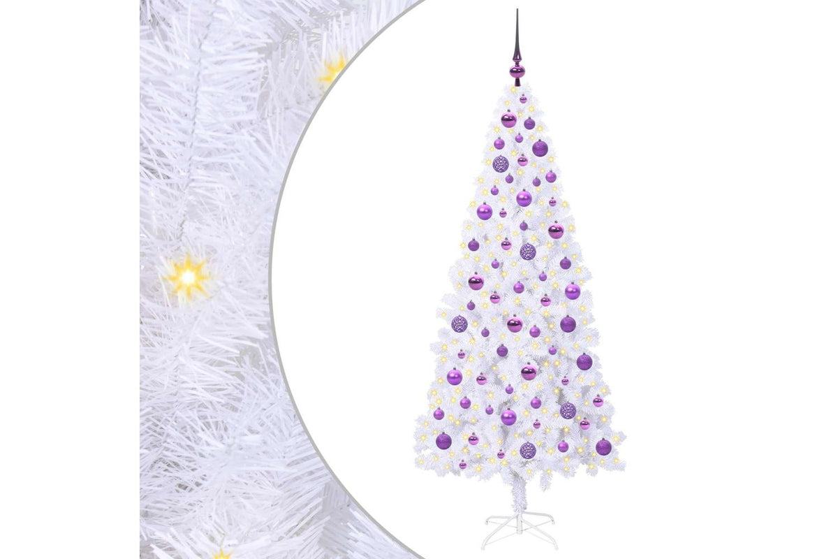 Vidaxl Artificial Christmas Tree With Stand White 180 Cm Pvc And Steel-2