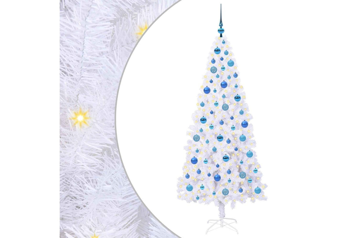 Vidaxl Artificial Christmas Tree With Stand White 180 Cm Pvc And Steel