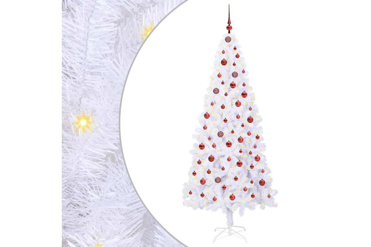 Vidaxl Artificial Christmas Tree With Stand White 210 Cm Pvc And Steel