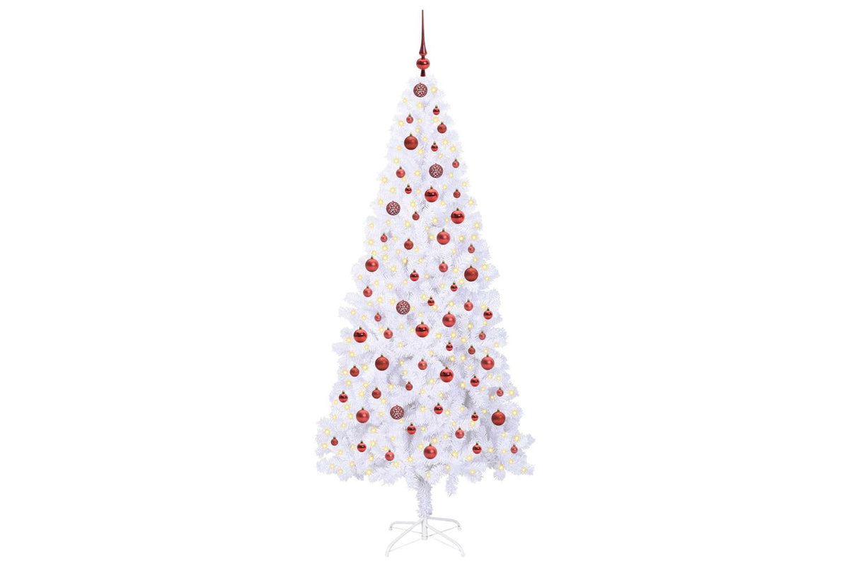 Vidaxl Artificial Christmas Tree With Stand White 210 Cm Pvc And Steel-3