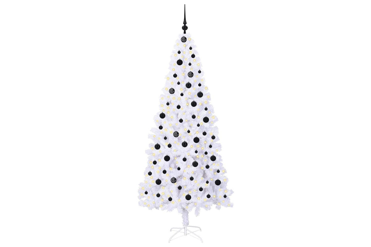 Vidaxl Artificial Christmas Tree With Stand White 210 Cm Pvc And Steel-3