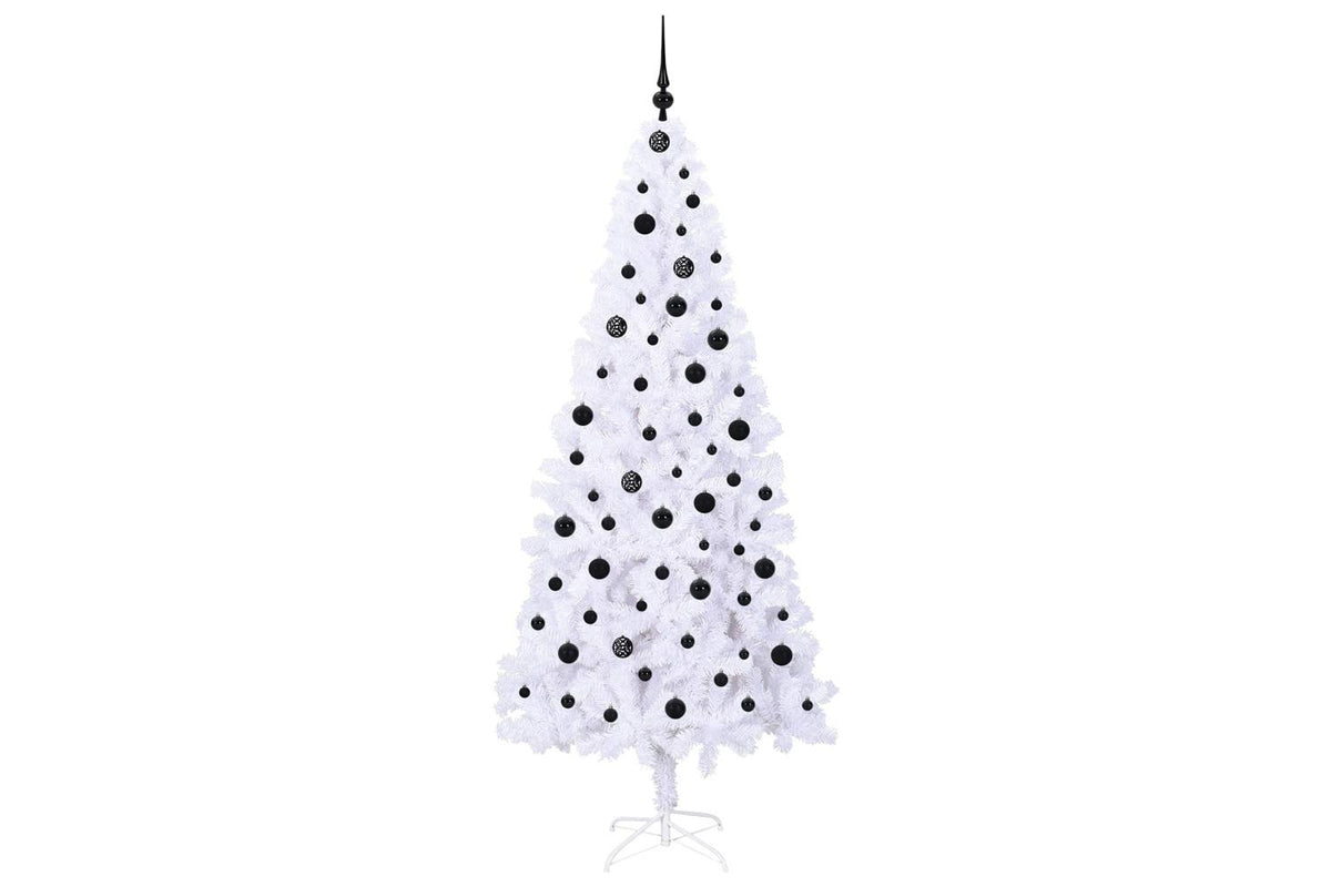 Vidaxl Artificial Christmas Tree With Stand White 210 Cm Pvc And Steel-4