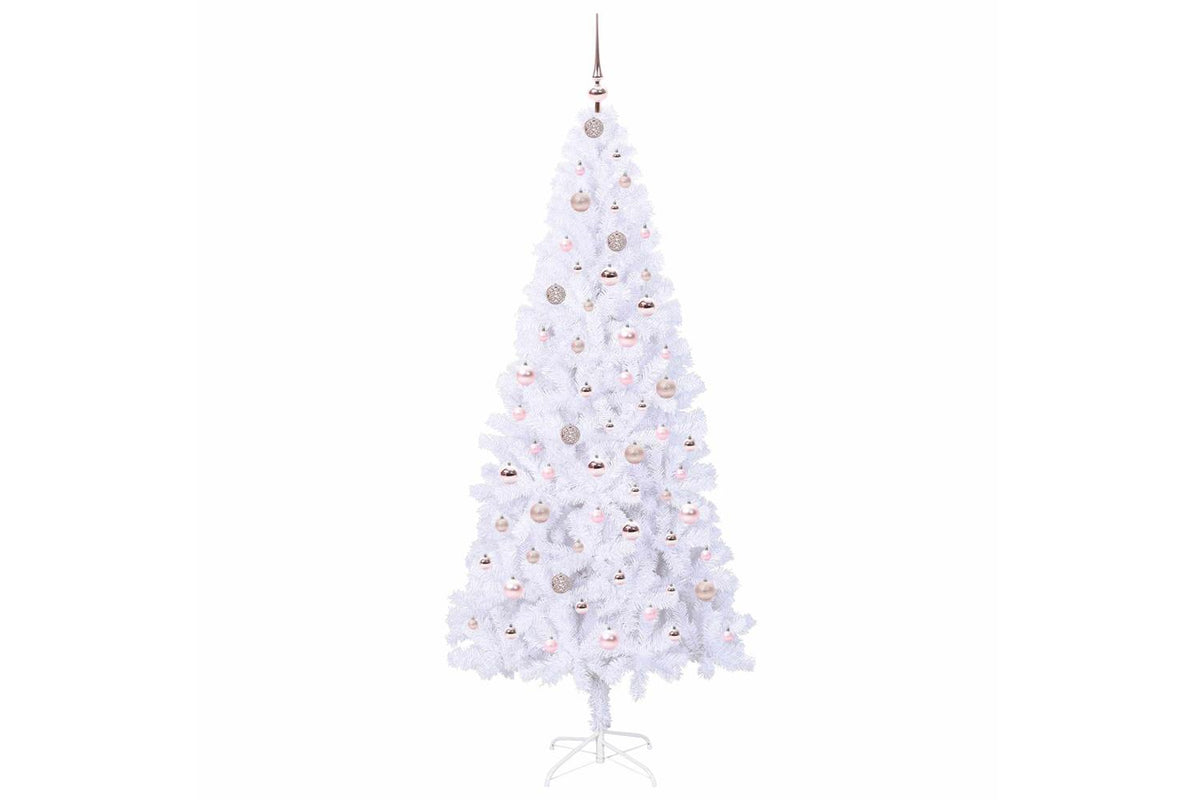 Vidaxl Artificial Christmas Tree With Stand White 210 Cm Pvc And Steel-4