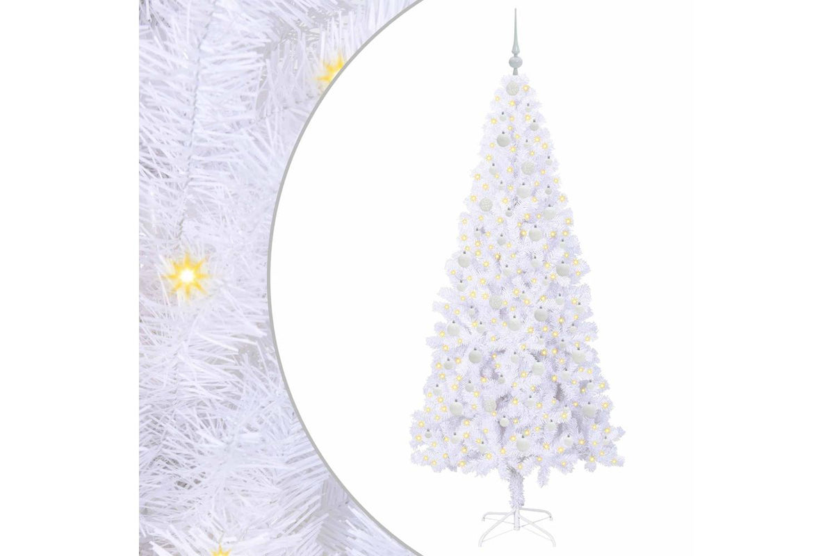 Vidaxl Artificial Christmas Tree With Stand White 210 Cm Pvc And Steel