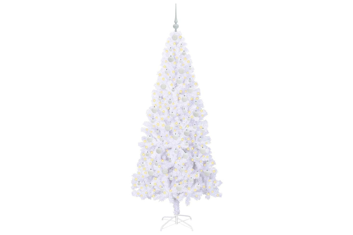 Vidaxl Artificial Christmas Tree With Stand White 210 Cm Pvc And Steel-3