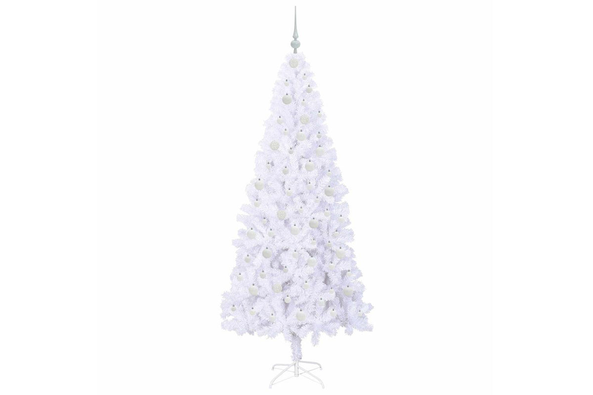 Vidaxl Artificial Christmas Tree With Stand White 210 Cm Pvc And Steel-4