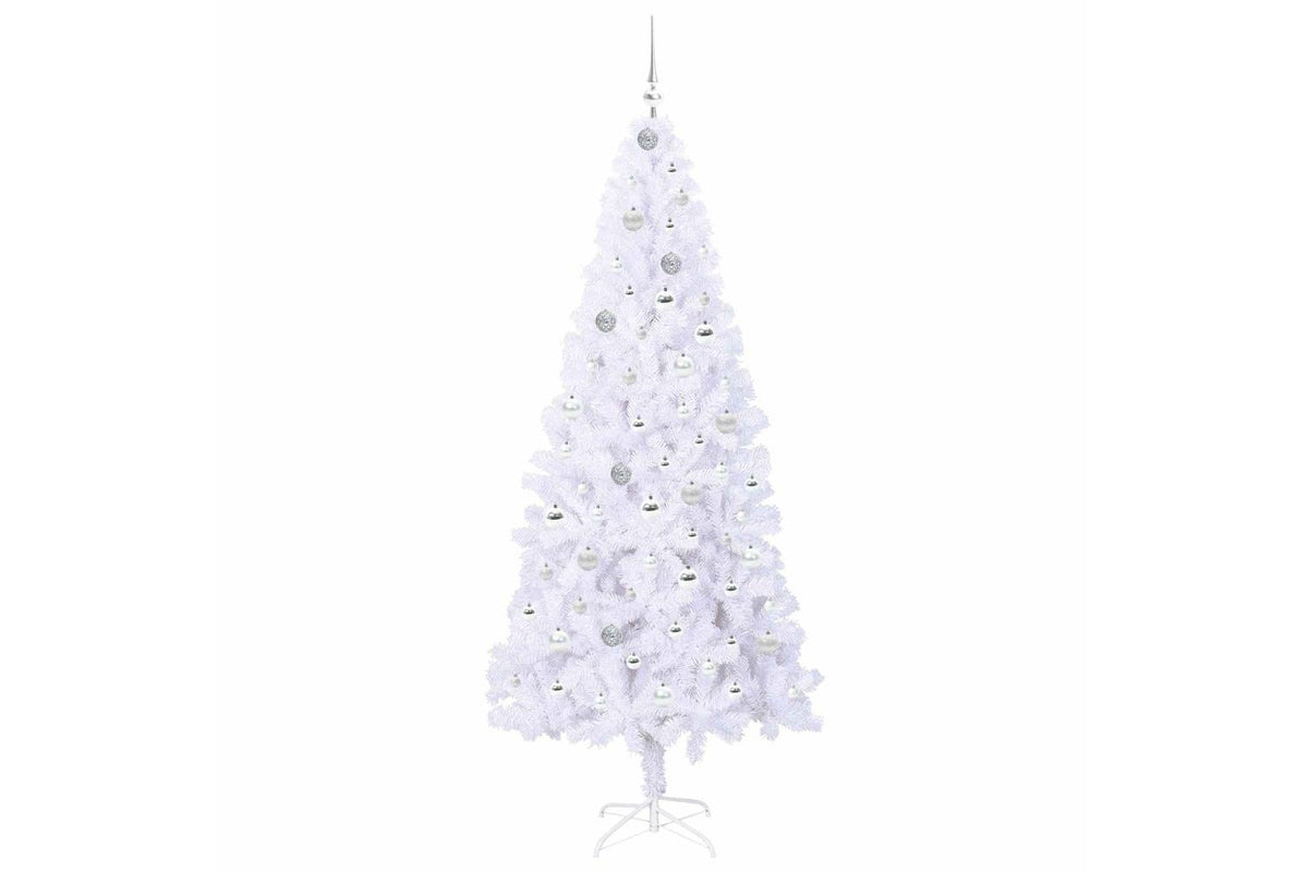 Vidaxl Artificial Christmas Tree With Stand White 210 Cm Pvc And Steel-4