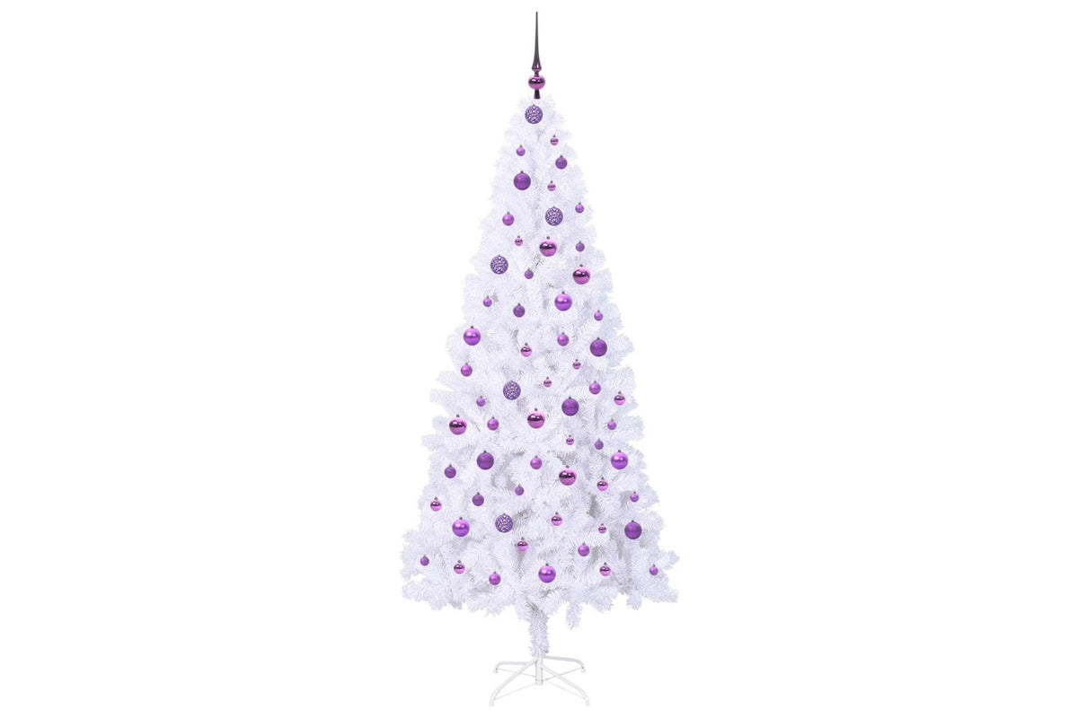 Vidaxl Artificial Christmas Tree With Stand White 210 Cm Pvc And Steel-4