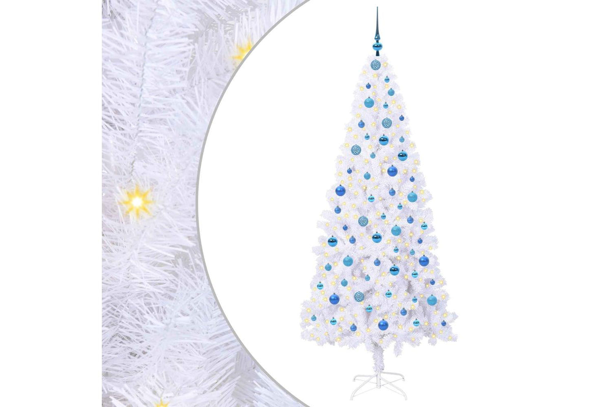 Vidaxl Artificial Christmas Tree With Stand White 210 Cm Pvc And Steel-2