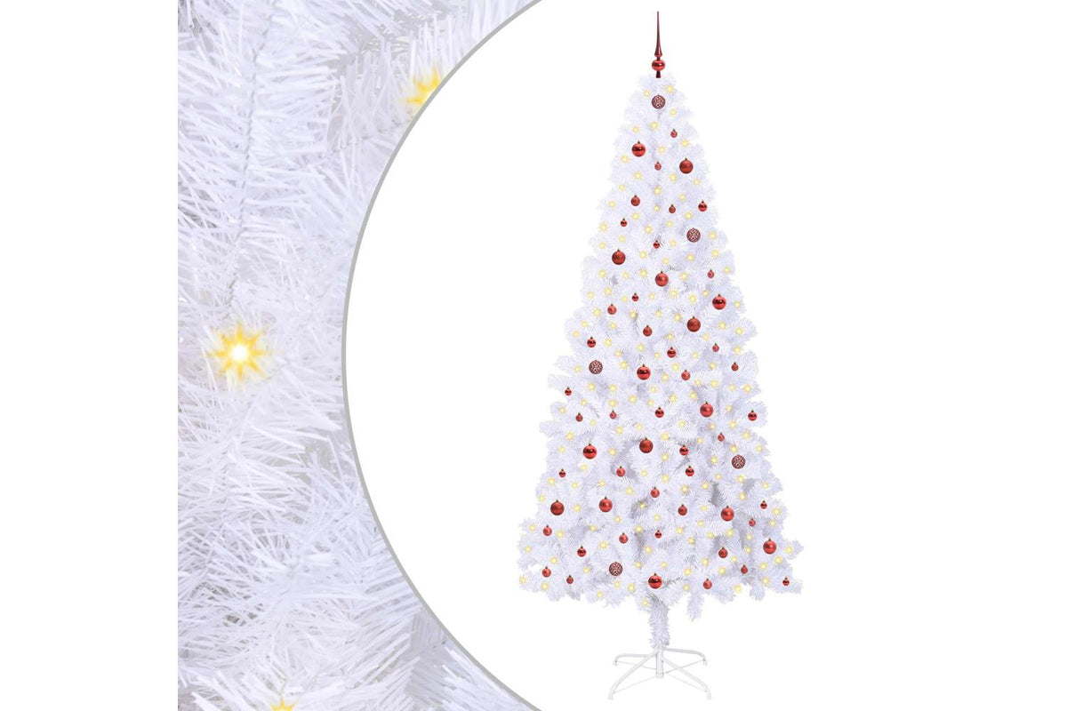 Vidaxl Artificial Christmas Tree With Stand White 240 Cm Pvc And Steel