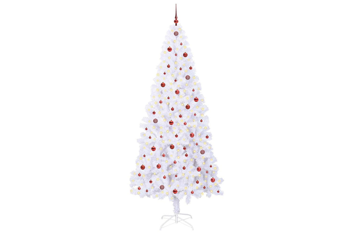Vidaxl Artificial Christmas Tree With Stand White 240 Cm Pvc And Steel-3