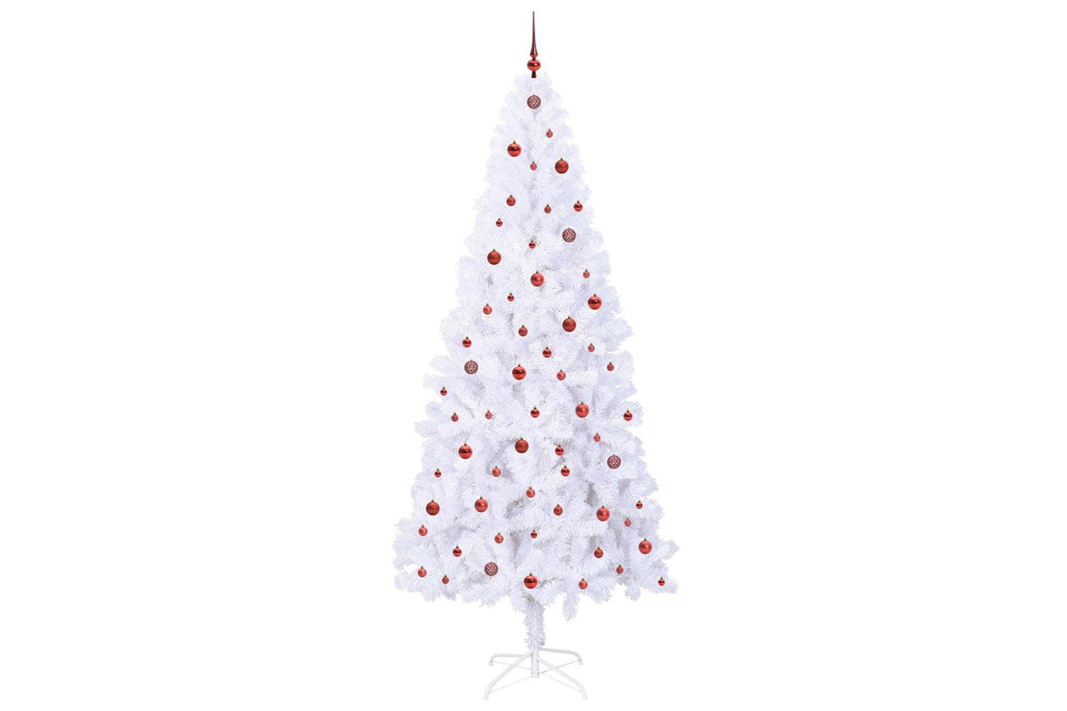 Vidaxl Artificial Christmas Tree With Stand White 240 Cm Pvc And Steel-4