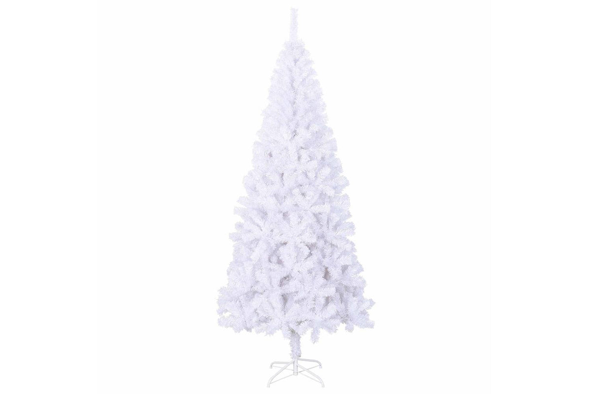 Vidaxl Artificial Christmas Tree With Stand White 240 Cm Pvc And Steel-5