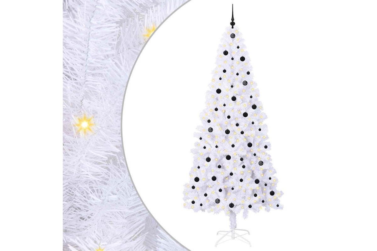 Vidaxl Artificial Christmas Tree With Stand White 240 Cm Pvc And Steel-2