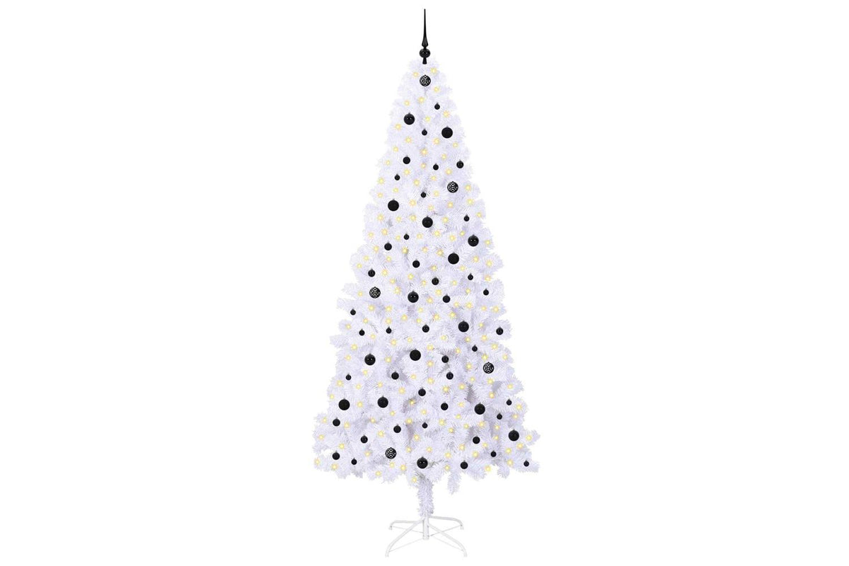 Vidaxl Artificial Christmas Tree With Stand White 240 Cm Pvc And Steel-3