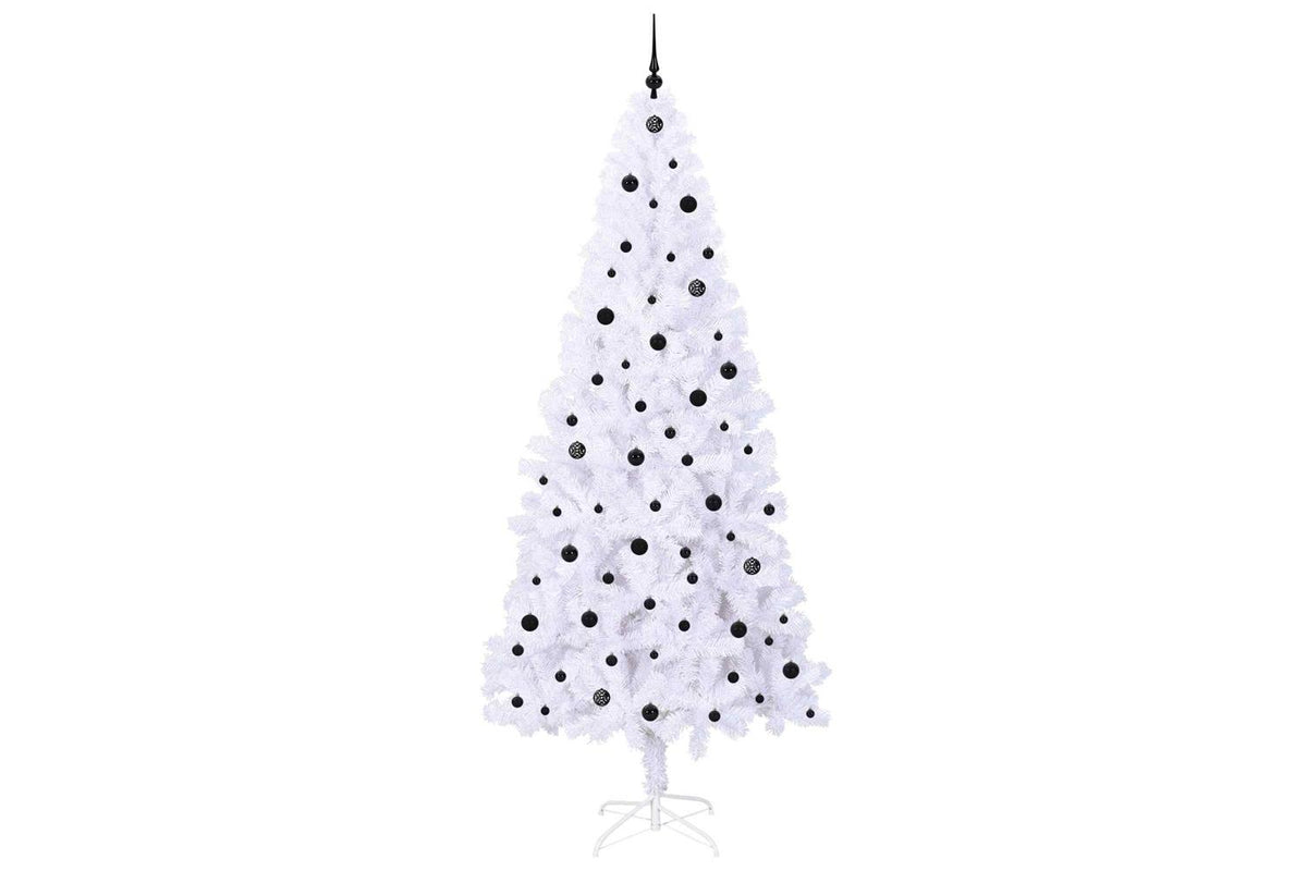 Vidaxl Artificial Christmas Tree With Stand White 240 Cm Pvc And Steel-4
